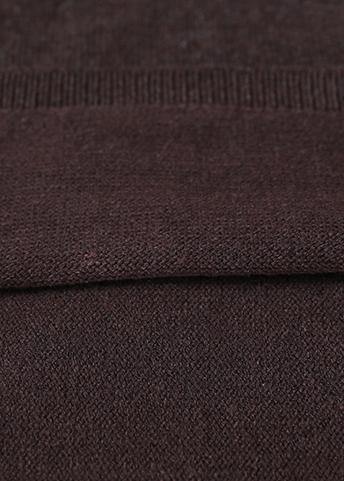 Vintage chocolate knitted top trendy plus size patchwork sweaters asymmetric hem - Image 4