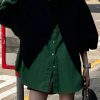Women Button Coats And Shirts Two Piece Set Spring