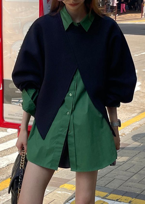 Women Button Coats And Shirts Two Piece Set Spring - Image 2