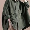 Women Batwing Sleeve Green Coat Fashion Spring Outfit