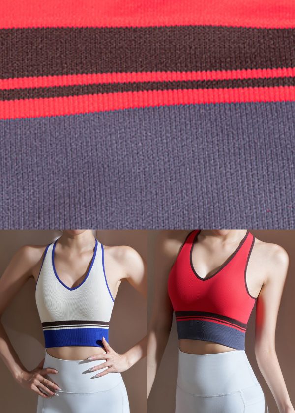 Women White V Neck Cold Shoulder Sports Bra - Image 5