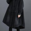 Women black clothes Fashion Ideas hooded large hem coat