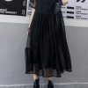 Women black tulle tunic top short sleeve Robe summer Dress