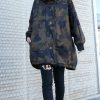 Women camouflage fine Coats Photography high neck Button Down fall coats