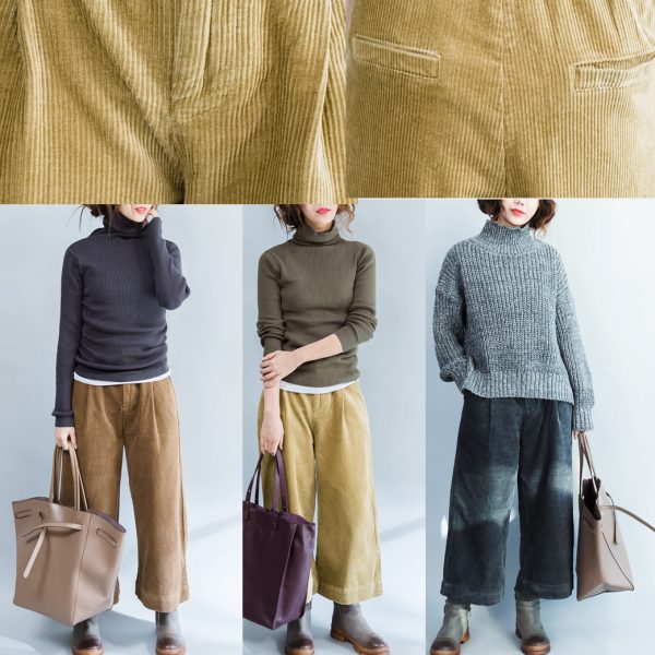 autumn dark blue casual corduroy pants vintage harem pants - Image 5
