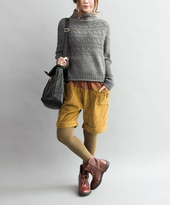 autumn thick gray woolen cable knit sweaters chunky oversize casual warm knit tops