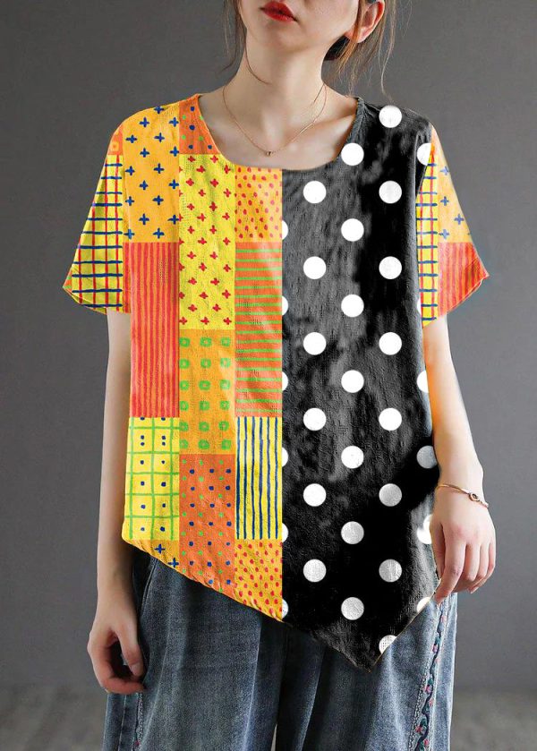 Italian Yellow Retro Embroideried Summer Shirt Short Sleeve - Image 8