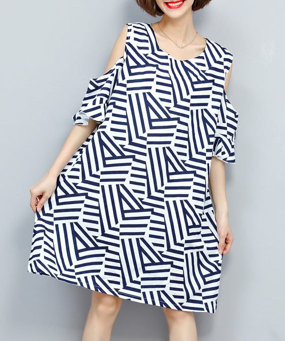 baggy striped women dress trendy plus size traveling clothing 2018 o neck patchwork dress