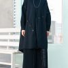 boutique casual medium length stand collar women coats black asymmetric coats