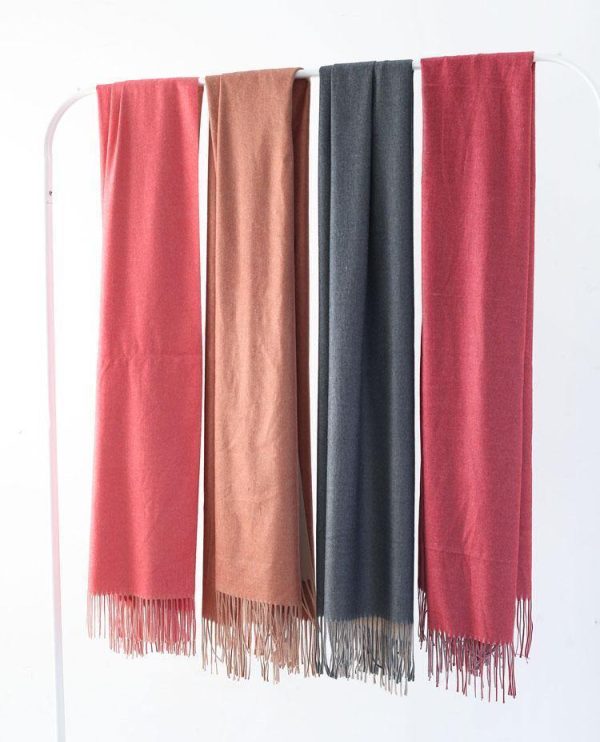 dark red women warm scarves warm rectangle big shawl - Image 5