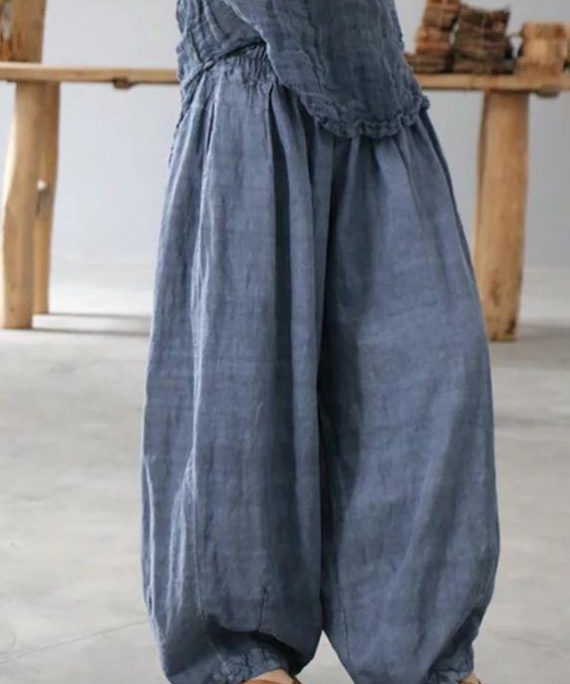 diy linen clothes For Women Korea Pure Color Retro Soft Comfortable Loose Bloomers