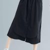 new black cotton casual pants skirts plus size elastic waist pants skirts