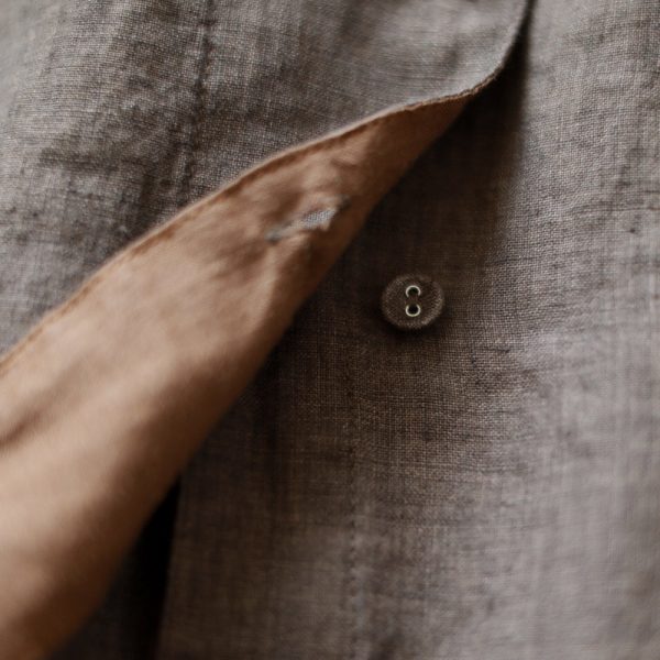 stylish chocolate linen shirt dress plus size traveling clothing long sleeve casual o neck dresses - Image 5