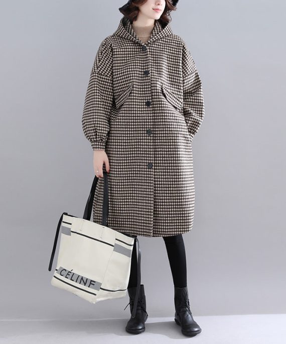 thick plaid womens parkas trendy plus size hooded warm winter coat Luxury long sleeve winter coats