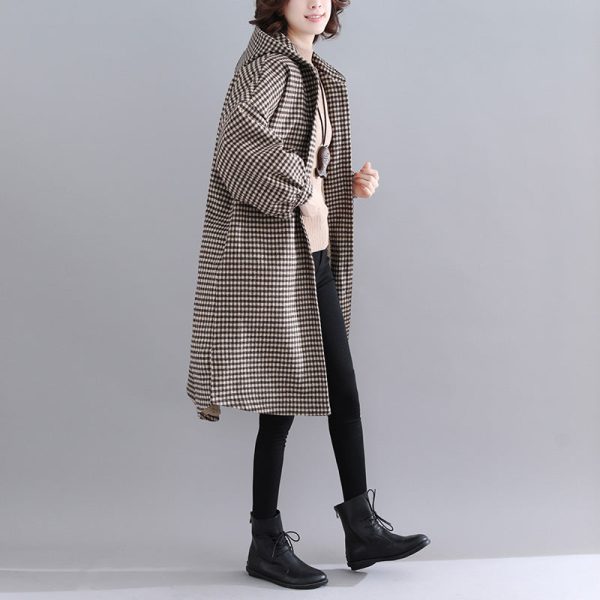 thick plaid womens parkas trendy plus size hooded warm winter coat Luxury long sleeve winter coats - Image 3
