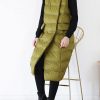 thick yellow green casual outfit casual down jacket stand collar sleeveless winter outwear