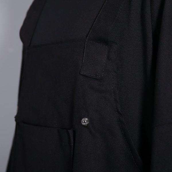 fine black oversize casual dress false two pieces casual O neck clothing dresses - Image 5