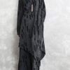 fine dark gray Jacquard pure cotton blended two pieces trendy New long sleeve pockets o neck asymmetrical design and baggy pants