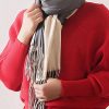 warm women tassel gray scarves small fresh imitation cashmere scarf