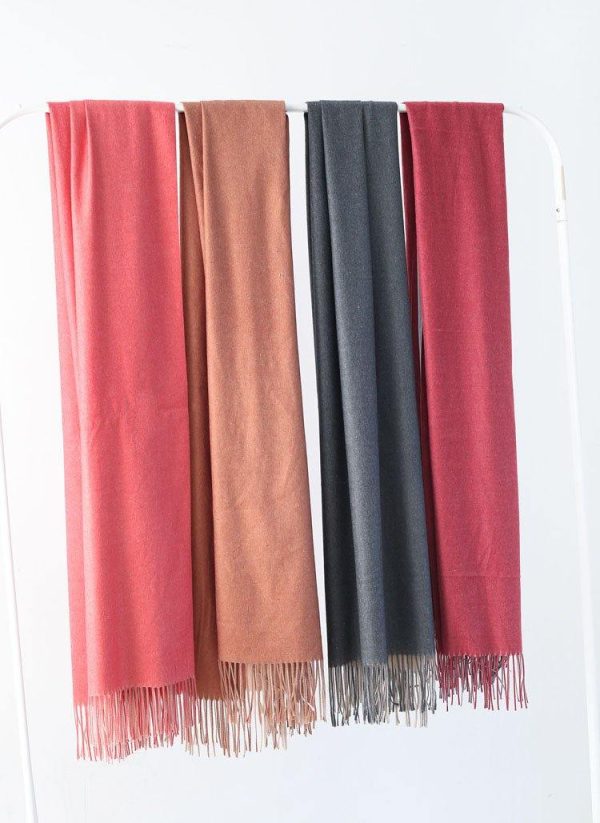 warm women tassel gray scarves small fresh imitation cashmere scarf - Image 5