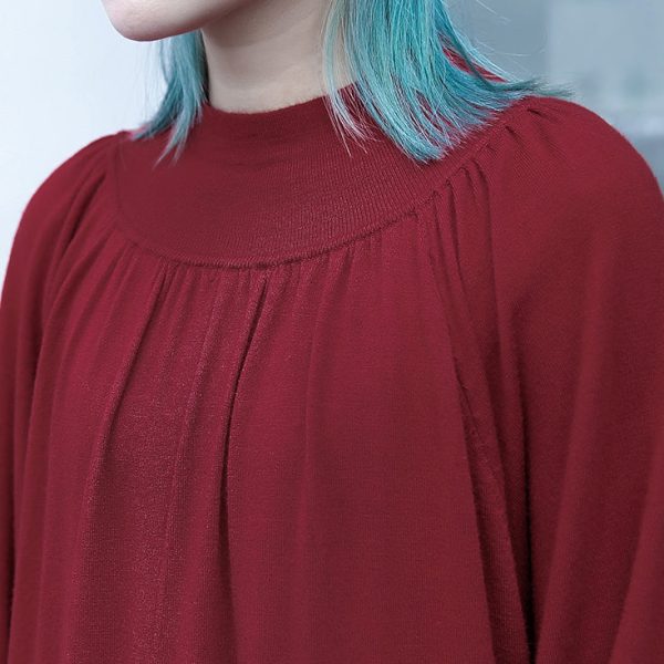 women blue fall casual stand collar traveling dress 2018 pockets baggy dresses - Image 5