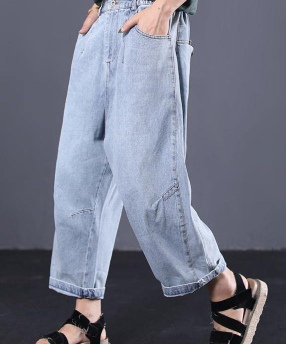 women casual cotton pants plus size vintage jeans